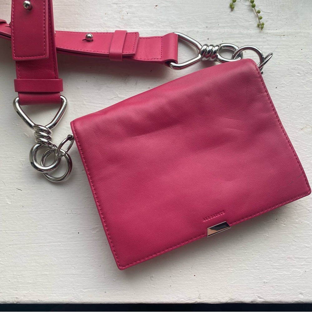 ALL SAINTS ✨ Captain flap purse: Fuschia